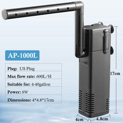 FEDOUR Acvariu Filtru Intern Submersibil Super Silențios Oxigen Creștere Burete Filtru Pompă Priza SUA Accesorii pentru rezervor de pește