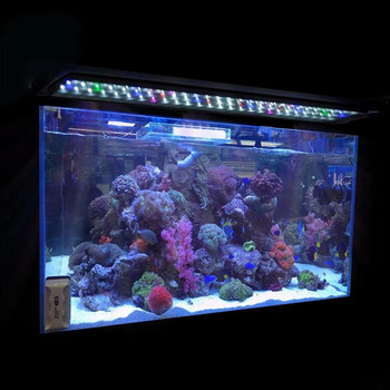 120 см LED светлина за аквариум, многоцветен пълен спектър, супер тънък аквариум, водни растения, морски растения, осветителна лампа EU PLUG