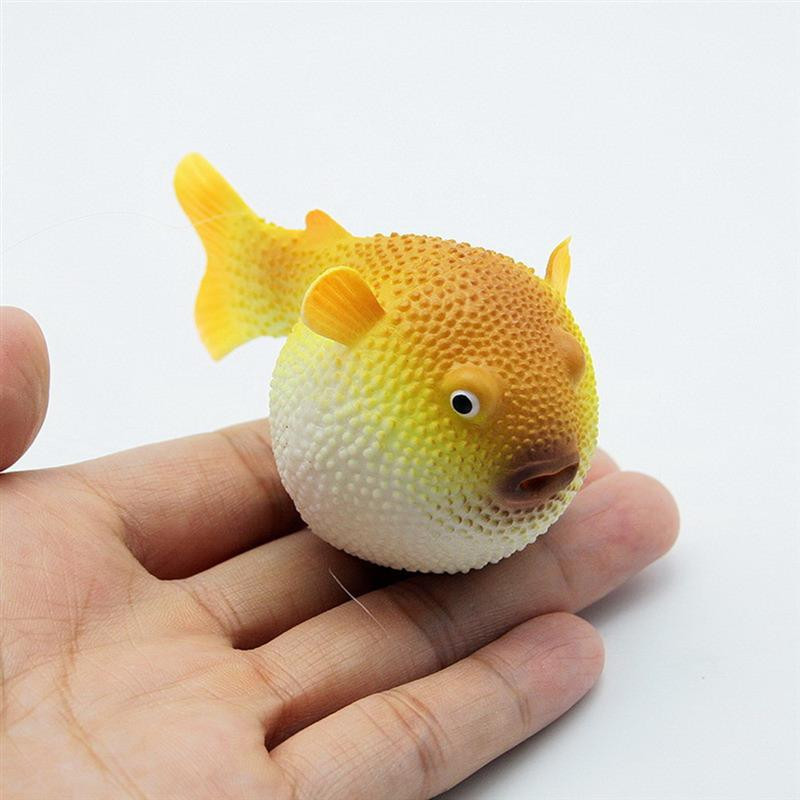 Decorarea rezervorului de pește Artificial Luminos Mic Puffer Ornamente Fluorescente Acvariu Simulare Cauciuc Puffer Ornamente Acvatice