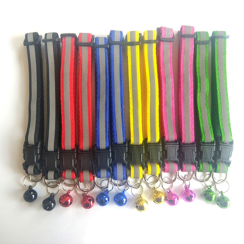 Reflektirajuća ogrlica za mačke, podesiva kopča, prsten, ogrlica, zvono, proizvodi za kućne ljubimce, sigurnosna elastična najlonska ogrlica za gatos