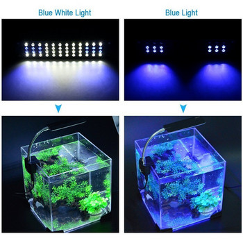 NICREW 100V-240V Ενυδρείο με κλιπ Φωτιστικό Δεξαμενής ψαριών Φωτιστικό LED για φυτά ενυδρείου Grow 48 led Ρυθμιζόμενα μπλε λευκά φώτα
