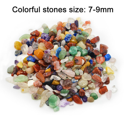 50g 100g Decor natural pentru acvariu, piatră, fundal pentru rezervor de pește, cristal colorat, pietriș, accesorii pentru decor pentru grădină, 7-9mm