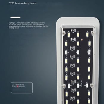 Λεπτός φωτισμός ενυδρείου 2mm LED αδιάβροχο κλιπ δεξαμενής χελώνας ψαριών σε φυτό λάμπα Ανοιχτό λευκό μπλε φως 220V Εμφάνιση θερμοκρασίας