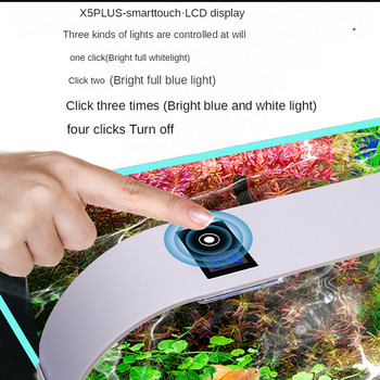 2 мм тънко осветление за аквариум LED Водоустойчив аквариум с рибни костенурки Закопчалка за лампа Светлина за растения Бяла синя светлина 220V Температурен дисплей