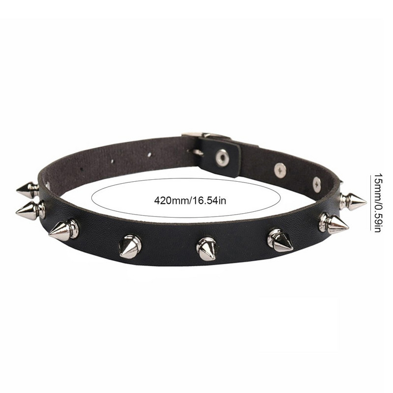 Choker cu țepi pentru femei bărbați punk rock Guler gotic coliere de modă 2021 Choker cu împânzire din piele pentru fete Harajuku bijuterii gotice