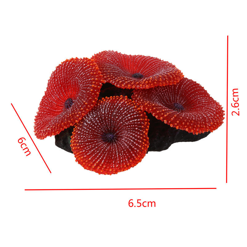 Kunstlik akvaariumi akvaariumi kaunistus Coral Sea Plant Ornament Silikoon Mittetoksiline punane