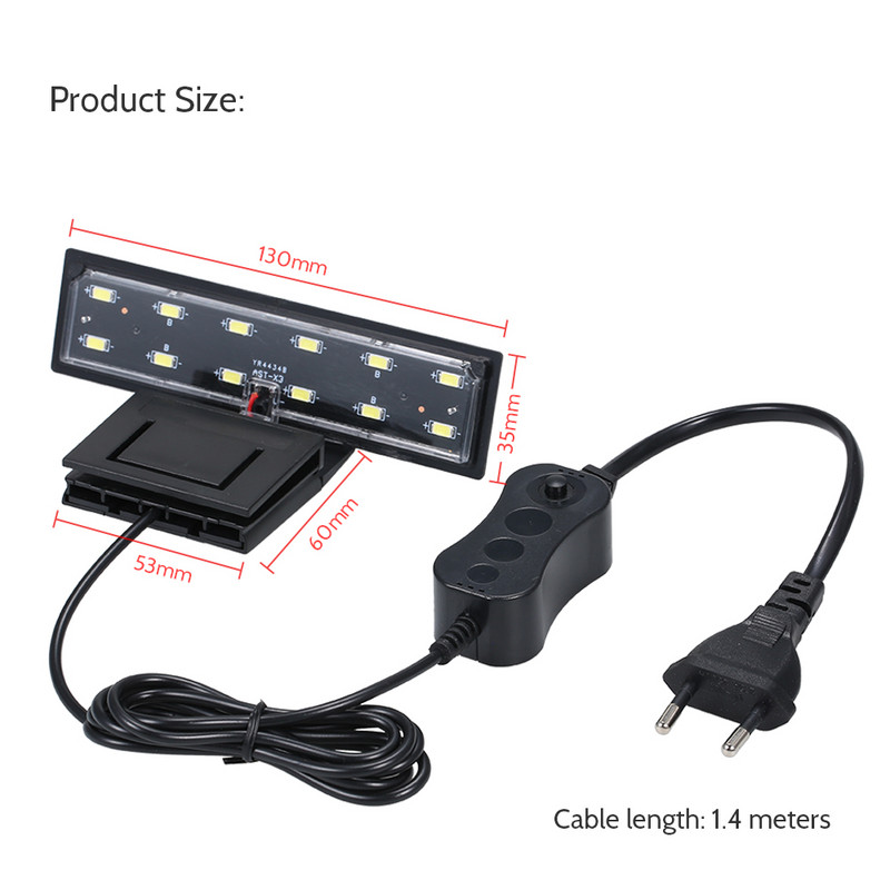 2021 AC220V 6W 12 LED Lumină pentru acvariu Lampă pentru borcan de pește Lumină albă Iluminare LED pentru acvariu portabil