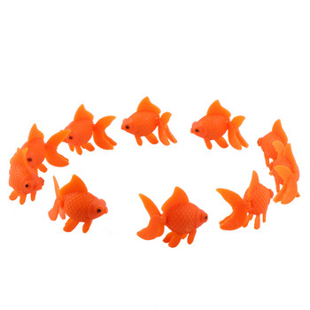 10PCS изкуствени златни рибки пластмасови фалшиви аквариумни орнаменти за риби плаваща симулация на златни рибки за декорация на аквариум 6x4.5x1.5cm