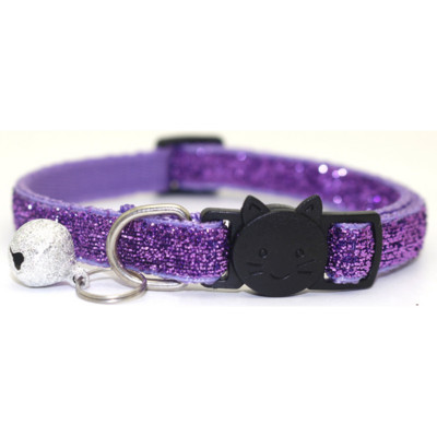 Guler pentru pisici Guler multicolor cu paiete pentru pisici Guler pentru pisici pentru animale de companie, separare cu clopoței, accesorii pentru cățeluș.