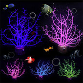 Σιλικόνη Glowing Artificial Coral Aquarium Simulation Noctilucence Coral Fish Tank Aquarium Coral Plants Υποβρύχιο στολίδι