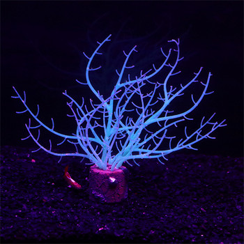 Σιλικόνη Glowing Artificial Coral Aquarium Simulation Noctilucence Coral Fish Tank Aquarium Coral Plants Υποβρύχιο στολίδι
