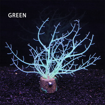 Σιλικόνη Glowing Artificial Coral Aquarium Simulation Noctilucence Coral Fish Tank Aquarium Coral Plants Υποβρύχιο στολίδι