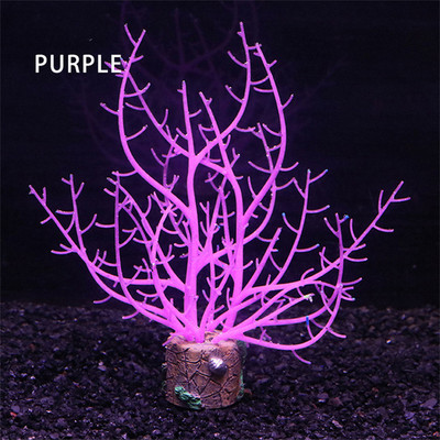 Σιλικόνη Glowing Artificial Coral Aquarium Simulation Noctilucence Coral Fish Tank Aquarium Coral Plants Υποβρύχιο στολίδι