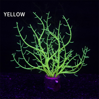 Σιλικόνη Glowing Artificial Coral Aquarium Simulation Noctilucence Coral Fish Tank Aquarium Coral Plants Υποβρύχιο στολίδι