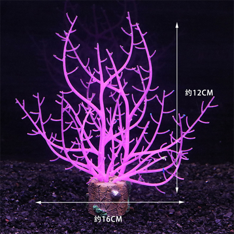 Σιλικόνη Glowing Artificial Coral Aquarium Simulation Noctilucence Coral Fish Tank Aquarium Coral Plants Υποβρύχιο στολίδι