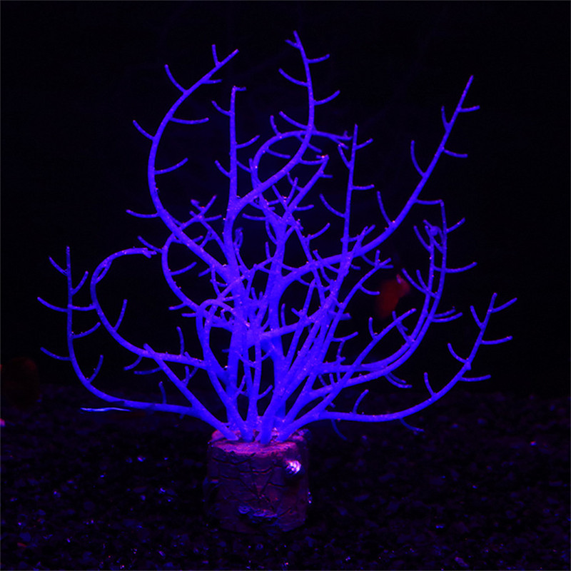 Σιλικόνη Glowing Artificial Coral Aquarium Simulation Noctilucence Coral Fish Tank Aquarium Coral Plants Υποβρύχιο στολίδι
