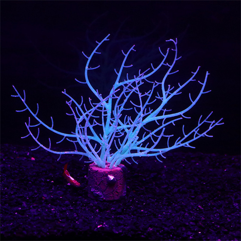Σιλικόνη Glowing Artificial Coral Aquarium Simulation Noctilucence Coral Fish Tank Aquarium Coral Plants Υποβρύχιο στολίδι