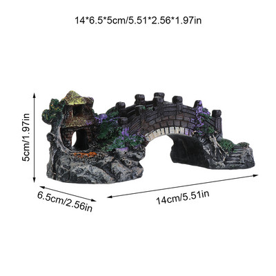 1 ΤΕΜ Ρητίνη Ρετρό Διακόσμηση Τεχνητή Γέφυρα Rockery Στολίδι Δεξαμενής Ψαριών Ψεύτικη εξωραϊσμός Αξεσουάρ ενυδρείου Arbor Tree Plant