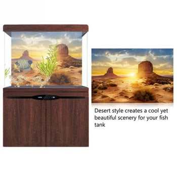 Διακόσμηση από χαρτί φόντου με φόντο το Sun and Desert Aquarium τρισδιάστατο αυτοκόλλητο PVC Δεξαμενή ψαριών