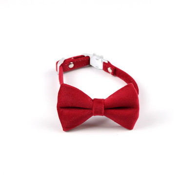 Βελούδινο κολάρο γάτας Αξεσουάρ αποσύνδεσης Πόρπη ασφαλείας Ρυθμιζόμενη κολιέ για κουτάβι Τσιουάουα Χαριτωμένα κατοικίδια με παπιγιόν γατάκι με παπιγιόν