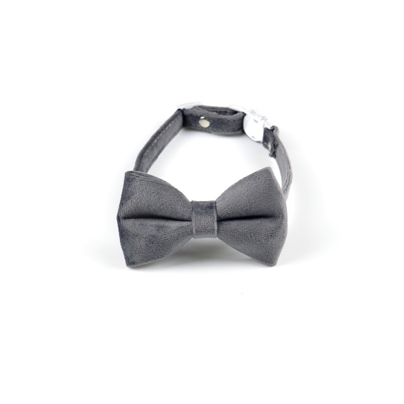 Βελούδινο κολάρο γάτας Αξεσουάρ αποσύνδεσης Πόρπη ασφαλείας Ρυθμιζόμενη κολιέ για κουτάβι Τσιουάουα Χαριτωμένα κατοικίδια με παπιγιόν γατάκι με παπιγιόν