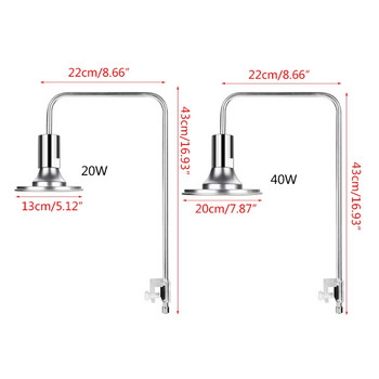 220V 20W/40W аквариум LED светлина водна вода трева лампа за растеж на растения костенурка влечуги осветление клип-on за аквариум