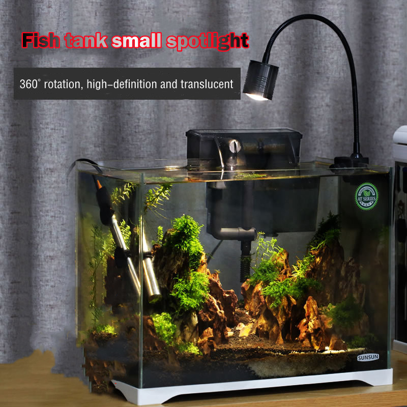 Reflector pentru acvariu cu clemă pentru acvariu cu 3 culori, reglabil și telecomandă cu gât de gâscă pentru rezervorul de pește plantat 3w 5w 7w