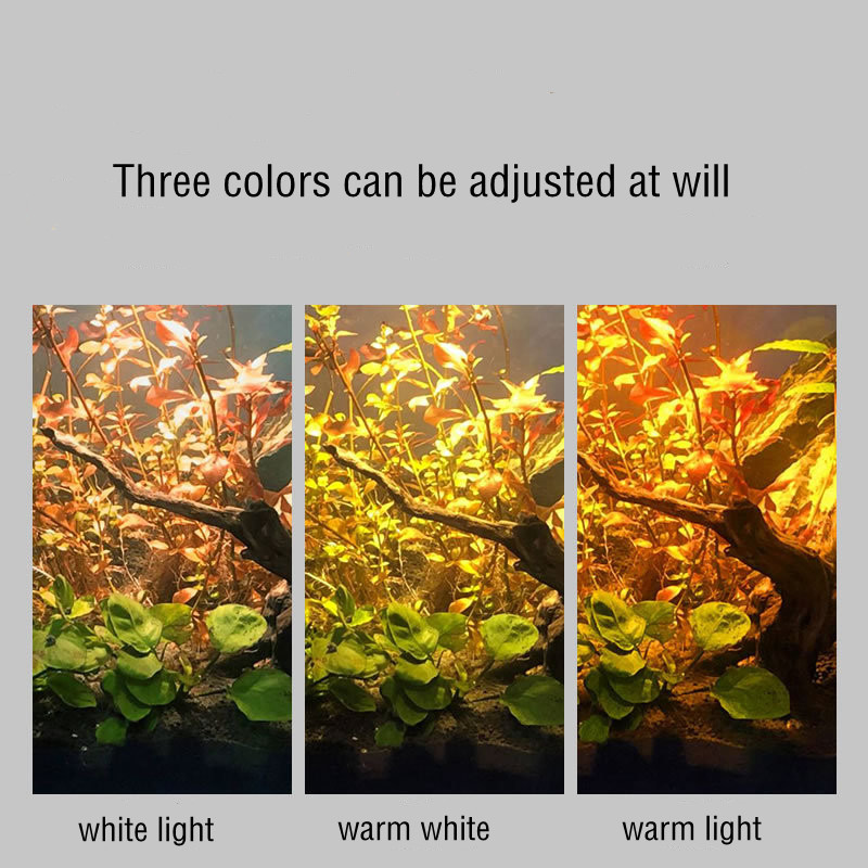 Reflector pentru acvariu cu clemă pentru acvariu cu 3 culori, reglabil și telecomandă cu gât de gâscă pentru rezervorul de pește plantat 3w 5w 7w