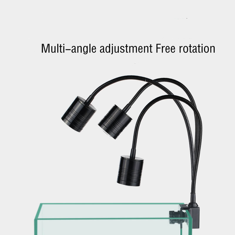 Reflector pentru acvariu cu clemă pentru acvariu cu 3 culori, reglabil și telecomandă cu gât de gâscă pentru rezervorul de pește plantat 3w 5w 7w