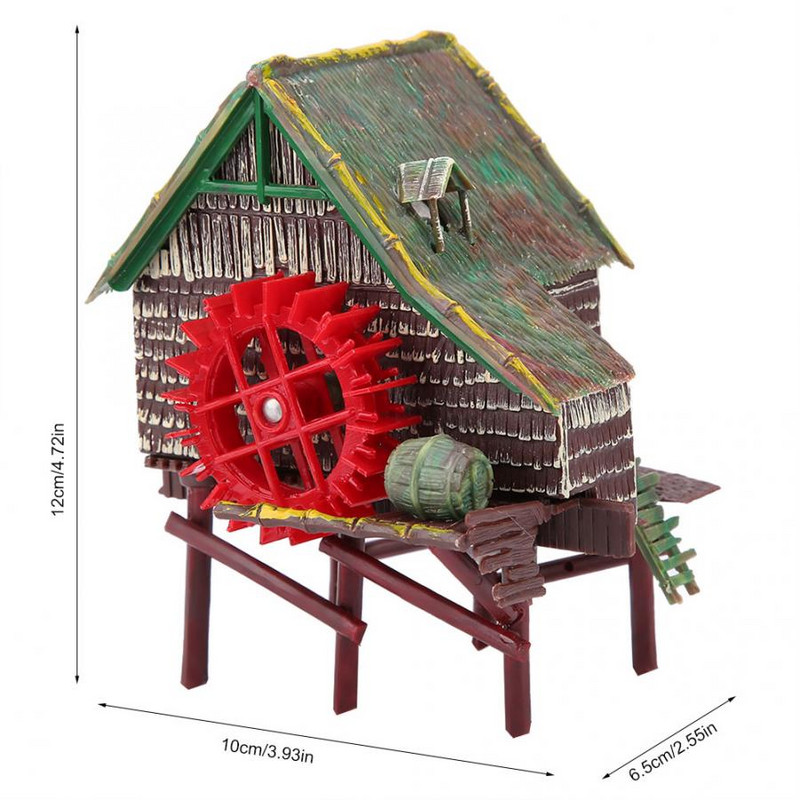 Decoratiuni pentru acvariu Ierba de apa Decoratiuni pentru amenajare a rezervoarelor de pesti Cabana cu roata de apa aerata pneumatica Decoratiuni pentru moara de vant pentru acvariu
