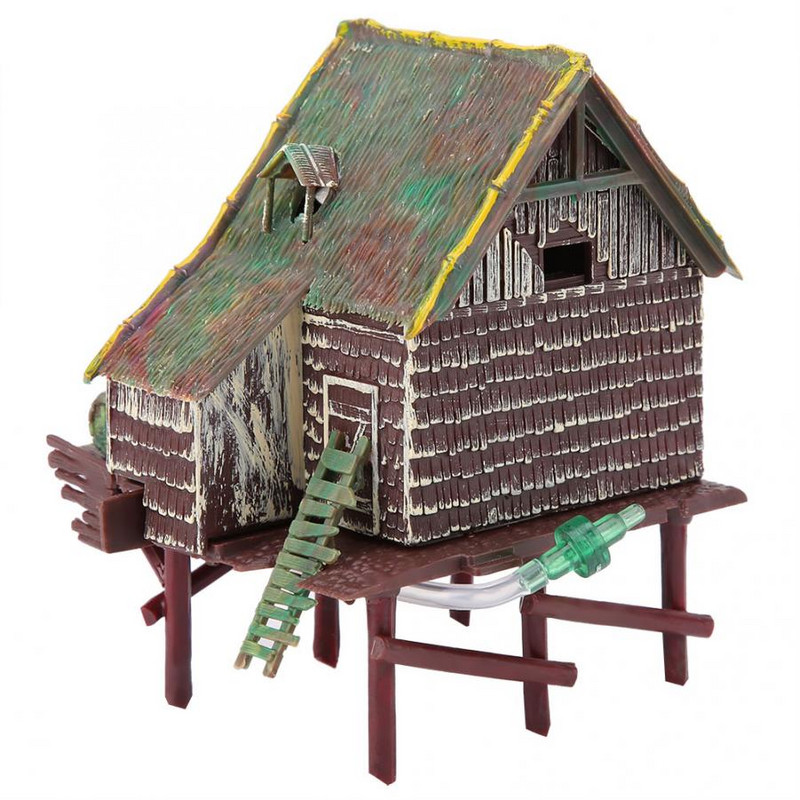 Decoratiuni pentru acvariu Ierba de apa Decoratiuni pentru amenajare a rezervoarelor de pesti Cabana cu roata de apa aerata pneumatica Decoratiuni pentru moara de vant pentru acvariu