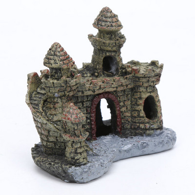 Ornament pentru acvariu Decor pentru castel din rășină Vechiul Castel adevărat pentru acvariu Accesorii pentru decorare pentru acvariu Decor pentru rezervor de pește AA0056