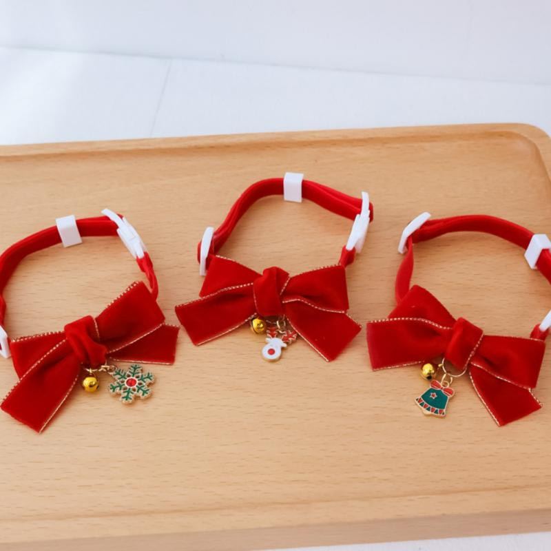 Colier de guler pentru pisici pentru animale de companie, cu cataramă de siguranță cu clopot, fundă de Crăciun, papion pentru animale de companie, gulere pentru pisici pentru câini, accesorii pentru îngrijirea pisicilor