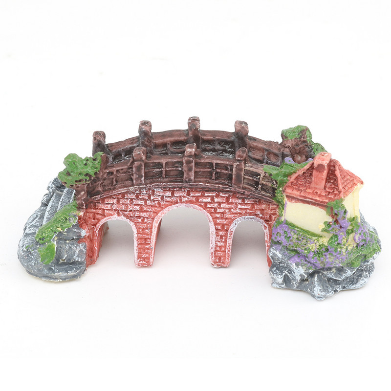 Novi 1kom akvarijski akvarij Vintage ukrasni most Pejzažni ukrasi Paviljon Drvo Biljke Dizajn smole Oprema za kućne ljubimce