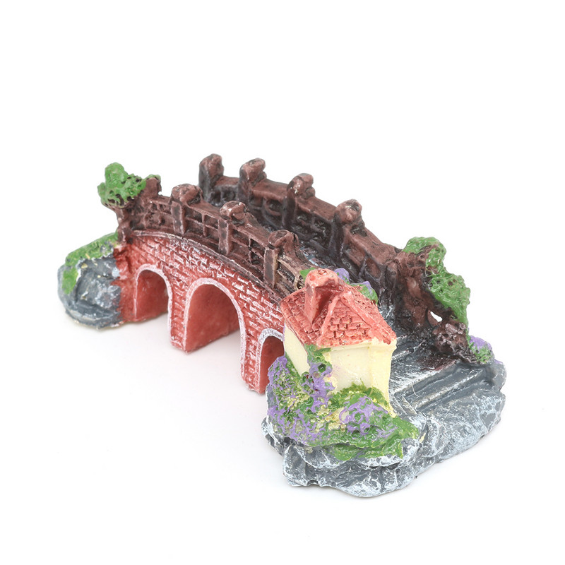 Novi 1kom akvarijski akvarij Vintage ukrasni most Pejzažni ukrasi Paviljon Drvo Biljke Dizajn smole Oprema za kućne ljubimce