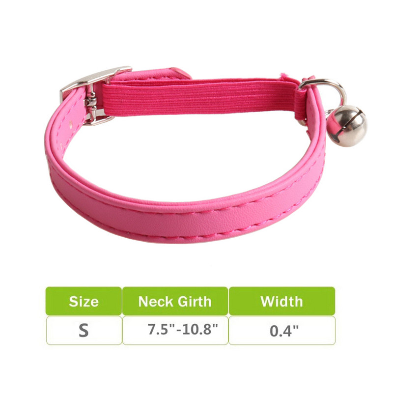 Δερμάτινο κολάρο γάτας με κολάρο ασφαλείας καμπάνα με κολάρο γατάκι με ελαστικό ιμάντα για γάτες Μαύρο μπλε κόκκινο πορτοκαλί πράσινο λάιμ