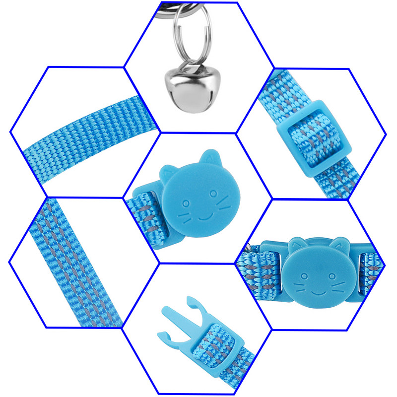 Ajustabil Personaliza Nume Nylon Pisică Guler ID personalizat Clopoțel Produse pentru animale de companie Mic Fast Breakaway Accesorii unisex pentru pisoi Etichetă pentru pisici