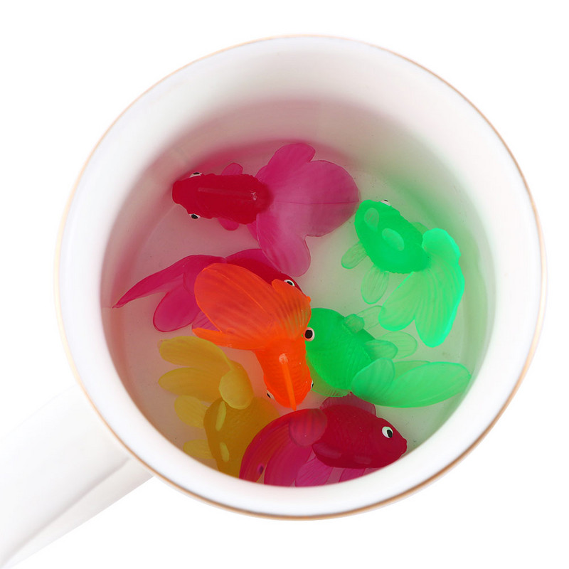 20 tk/partii Mini pehme kummist kuldkala vannimänguasjad plastist simulatsioon väike kuldkala veemänguasi lõbus lastele ujumine rannamänguasjad