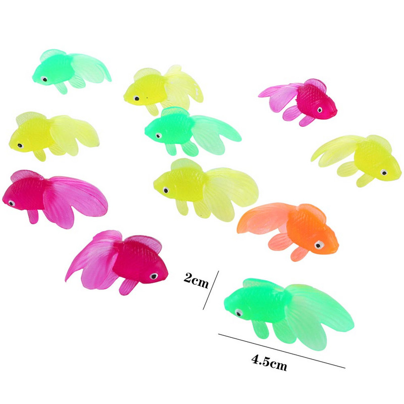 20 tk/partii Mini pehme kummist kuldkala vannimänguasjad plastist simulatsioon väike kuldkala veemänguasi lõbus lastele ujumine rannamänguasjad