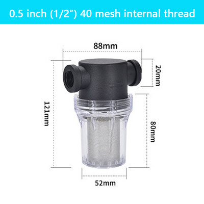 Filter za zalijevanje vrta 1/2'' 3/4'' 1'' Plastični sustav za navodnjavanje Predfilter za nečistoće Vodovodni filtar za vodovodne cijevi u kućanstvu