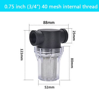 Filter za zalijevanje vrta 1/2'' 3/4'' 1'' Plastični sustav za navodnjavanje Predfilter za nečistoće Vodovodni filtar za vodovodne cijevi u kućanstvu