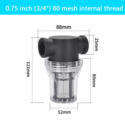 Filter za zalijevanje vrta 1/2'' 3/4'' 1'' Plastični sustav za navodnjavanje Predfilter za nečistoće Vodovodni filtar za vodovodne cijevi u kućanstvu