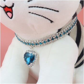 Нашийник за домашни любимци Аксесоари за котки Pet Collar Love Pendant Три реда диамантено колие Колие за котки Аксесоари за домашни любимци Доставки CatCollar