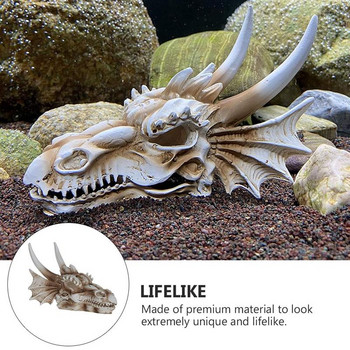 1 бр. Украшение във формата на череп на динозавър Изкуствен декор Смола Модел на череп Fish Tank Decor Chic Craft for Aquarium Fish Tank