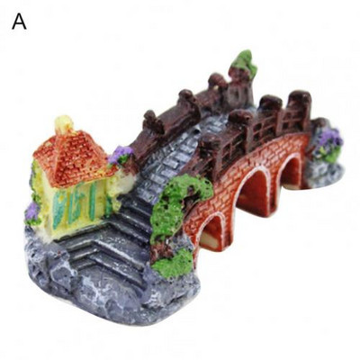 Ανθεκτική Γέφυρα Τριών Οφθαλμών Μίνι Διακόσμηση Ενυδρείου Φιγούρα Γέφυρα προσομοίωσης για δεξαμενή ψαριών Διακόσμηση σπιτιού Πολύχρωμος βιότοπος ψαριών