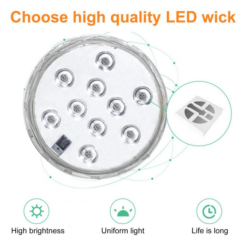 Akvaariumi akvaariumi akvaariumi RGB valgusti praktiline suure heledusega kompaktse suurusega veealune basseinilamp akvaariumi jaoks