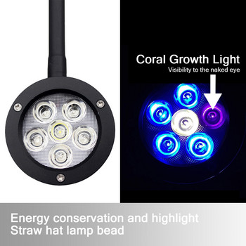 Високомощна 18 W LED лампа за аквариум Нано морски водни светлини за растителна солена вода Аквариум Морски коралов риф Нано аквариум
