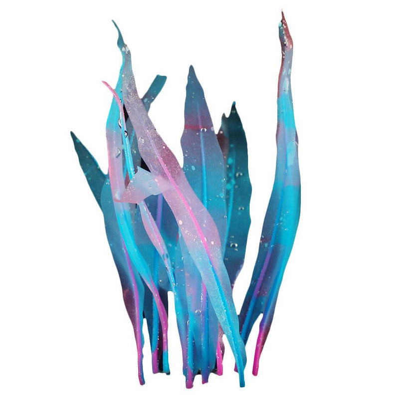 Ornament decorativ de alge marine moale din silicon din varec ornament cu efect strălucitor pentru acvariu decor peisagistic pentru acvariu