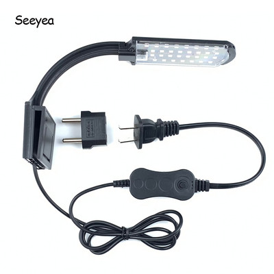 Φώτα ενυδρείου Seeyea LED Super Slim Lighting Αδιάβροχη φωτεινή λάμπα με κλιπ με κλιπ LED φυτά που αναπτύσσονται φως για προμήθειες δεξαμενών ψαριών