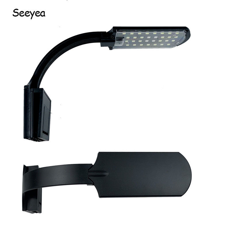 Φώτα ενυδρείου Seeyea LED Super Slim Lighting Αδιάβροχη φωτεινή λάμπα με κλιπ με κλιπ LED φυτά που αναπτύσσονται φως για προμήθειες δεξαμενών ψαριών